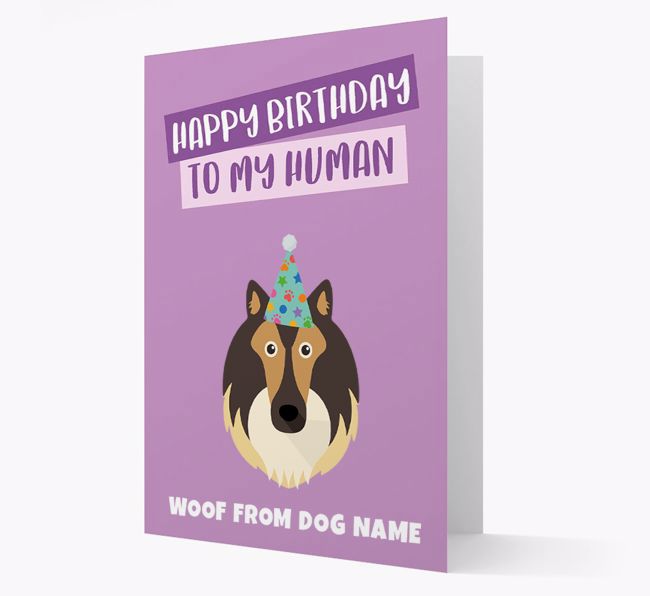 Personalised 'Happy Birthday To My Human' Card with {breedCommonName} Icon